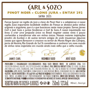 CARL & SOZO PINOT NOIR 2025 (CLONE JURA)