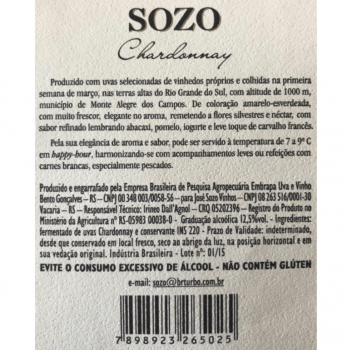 SOZO Reserva Chardonnay 2015 (Barricado)