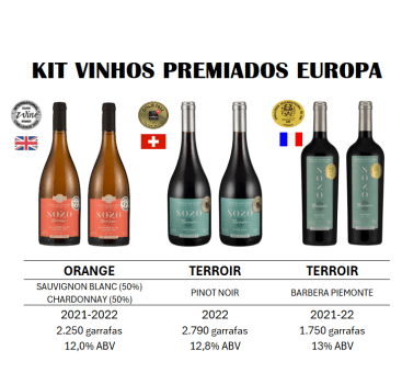 SOZO KIT VINHOS PREMIADOS NA EUROPA - 6 GARRAFAS SOZO KIT VINHOS PREMIADOS NA EUROPA - 6 GARRAFAS