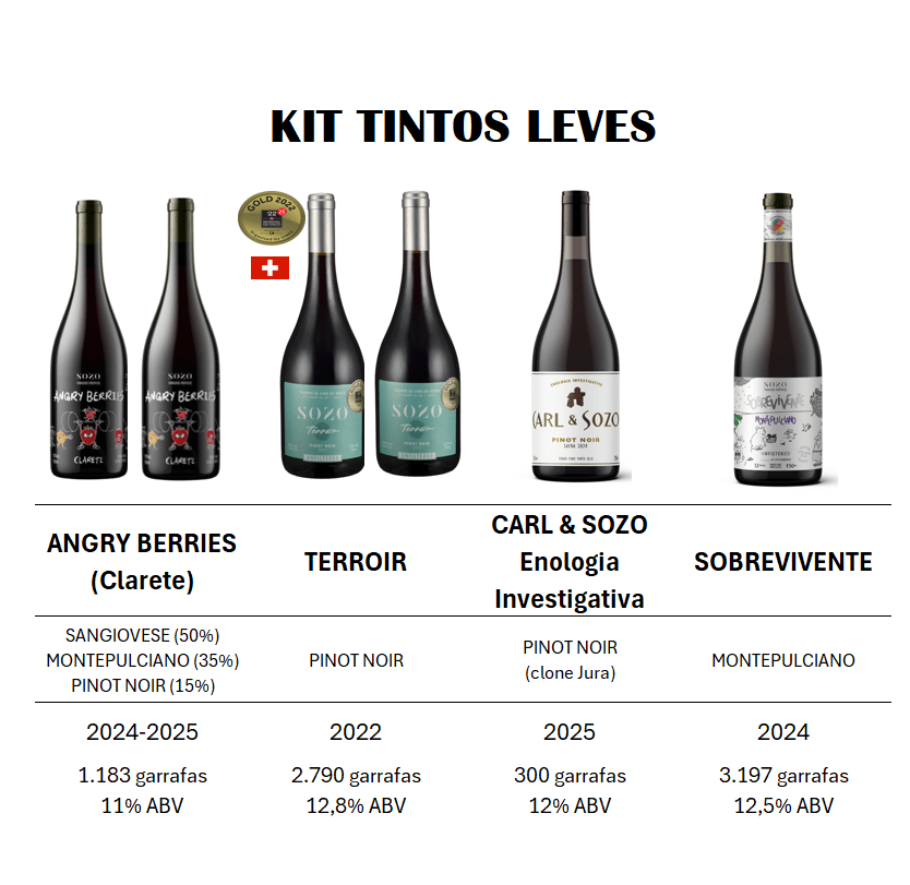 SOZO KIT TINTOS LEVES - 6 GARRAFAS